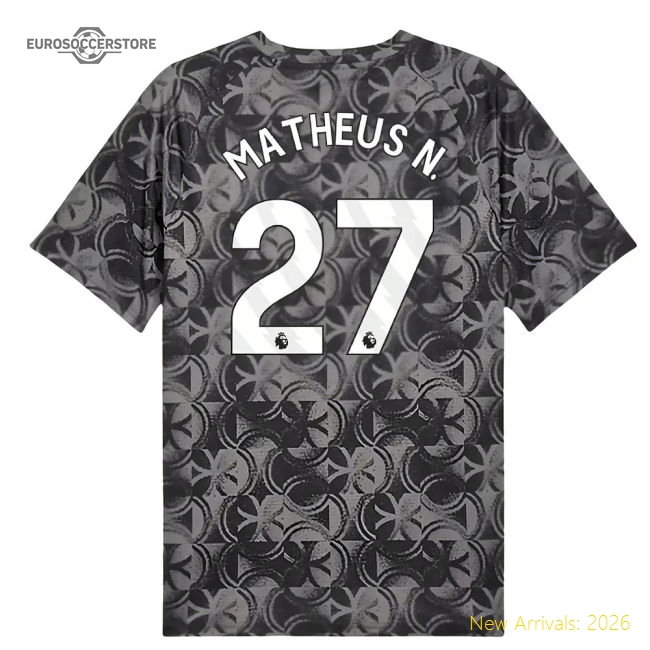 2025-2026 Man City Warm Up Jersey (Black) (Matheus N. 27)-Vantage Point Soccer