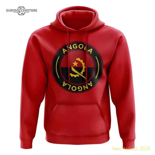 Angola Football Badge Hoodie (Red)-Vantage Point Soccer
