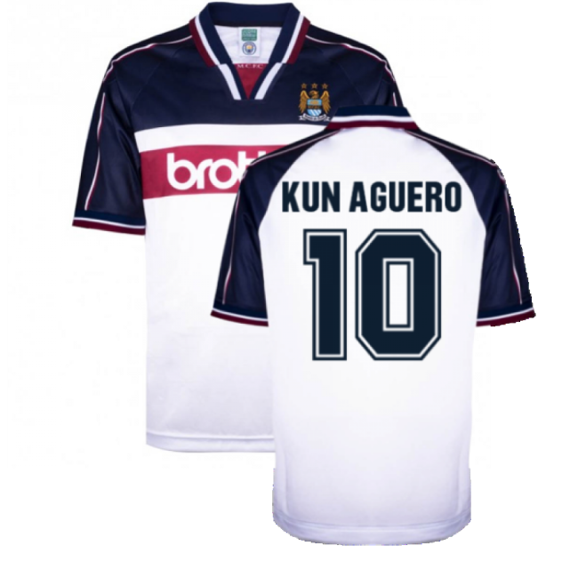 Manchester City 1998 Away Shirt (KUN AGUERO 10)-Vantage Point Soccer