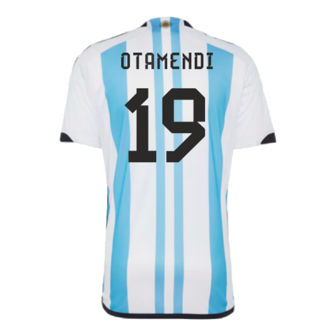 Argentina 2022 World Cup Winners Home Shirt (OTAMENDI 19)-Vantage Point Soccer