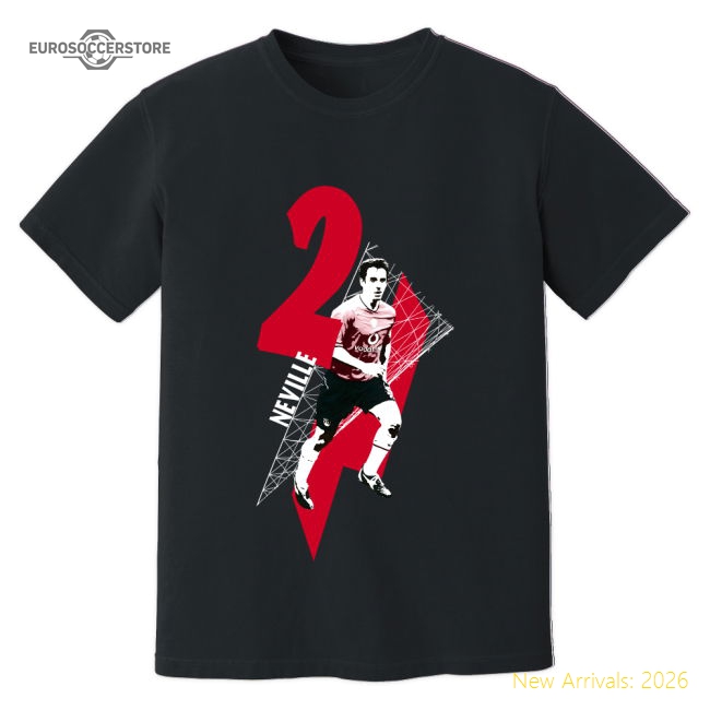 Gary Neville Man United Premier League Legend T-Shirt (Black)-Vantage Point Soccer