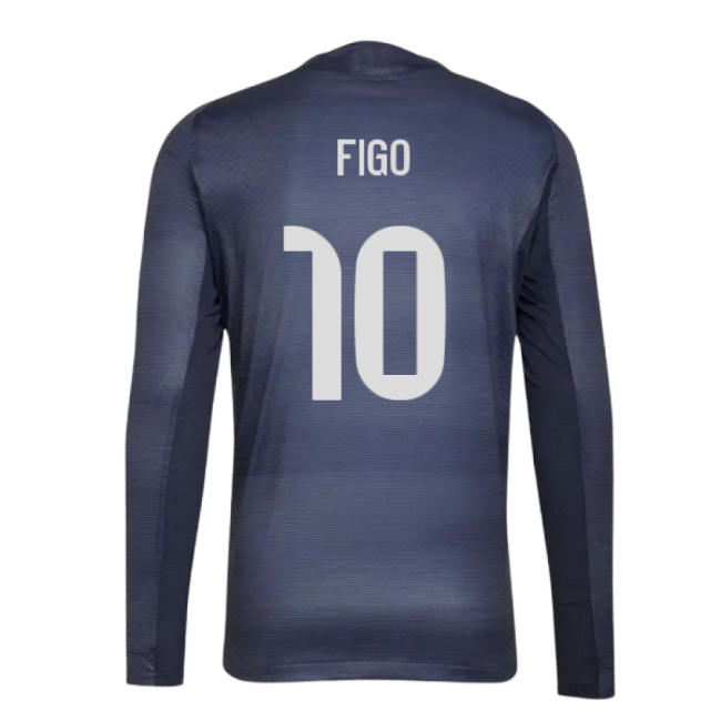 2025-2026 Real Madrid Long Sleeve Away Shirt (Figo 10)-Vantage Point Soccer
