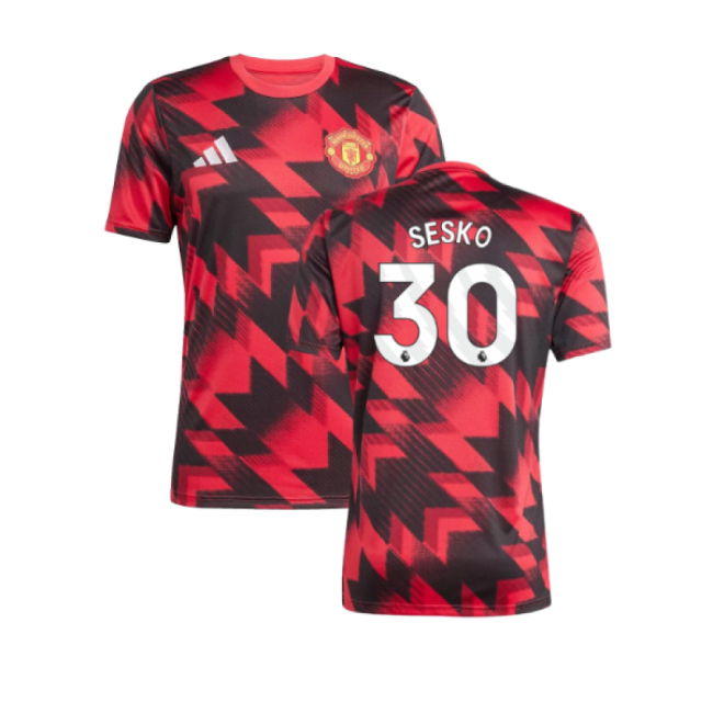 2025-2026 Man Utd Pre-Match Shirt (Red) (Sesko 30)-Vantage Point Soccer
