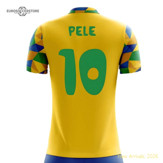 2025-2026 Brazil Home Concept Football Shirt (Pele 10) - Kids-Vantage Point Soccer