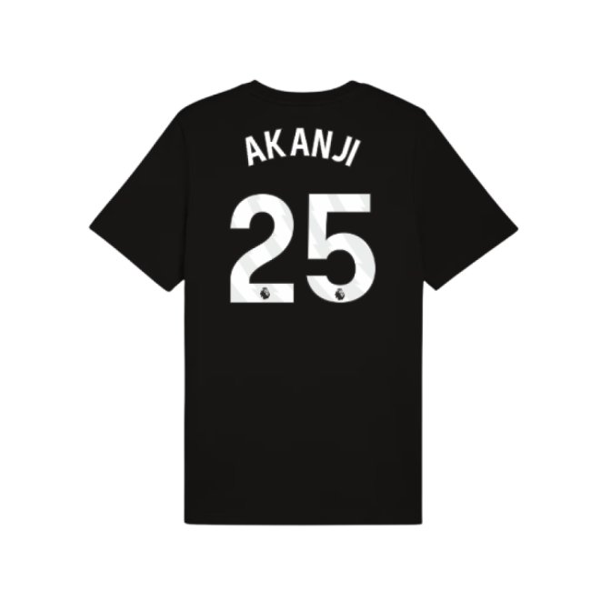2025-2026 Man City FtblESS Tee (Black) (Akanji 25)-Vantage Point Soccer