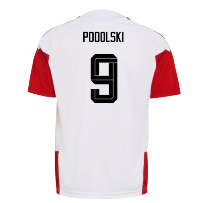2026-2027 Germany Training Jersey (White) - Kids (Podolski 9)-Vantage Point Soccer
