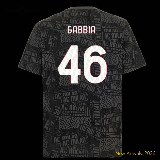 2025-2026 AC Milan ftblCulture Tee AOP (Black) (Gabbia 46)-Vantage Point Soccer