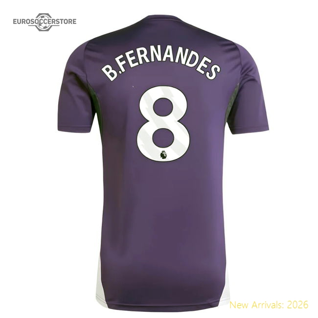 2025-2026 Man Utd Training Jersey (Aurora Plum) (B.Fernandes 8)-Vantage Point Soccer