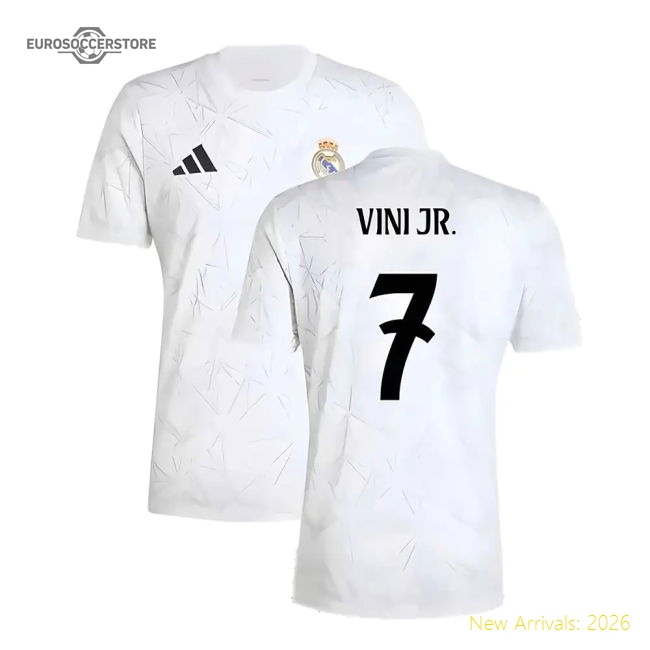 2024-2025 Real Madrid Pre-Match Shirt (White) (Vini Jr. 7)-Vantage Point Soccer