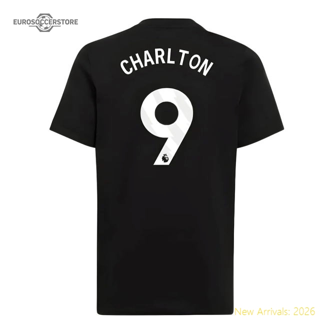 2025-2026 Man Utd EU Training Tee (Black) (Charlton 9)-Vantage Point Soccer
