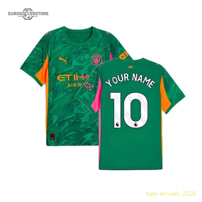 2025-2026 Man City Goalkeeper Away Shirt (Green) (Your Name)-Vantage Point Soccer