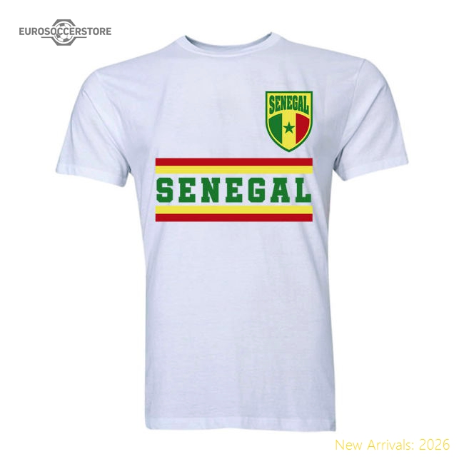 Senegal Core Football Country T-Shirt (White)-Vantage Point Soccer
