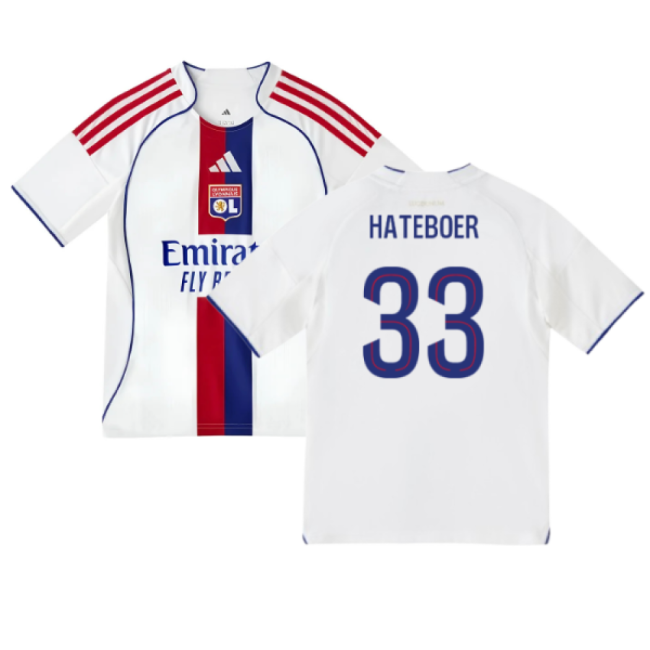 2025-2026 Olympique Lyon Home Shirt (Kids) (Hateboer 33)-Vantage Point Soccer