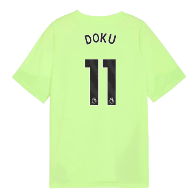 2025-2026 Man City Training Jersey (Fizzy Apple) - Kids (Doku 11)-Vantage Point Soccer