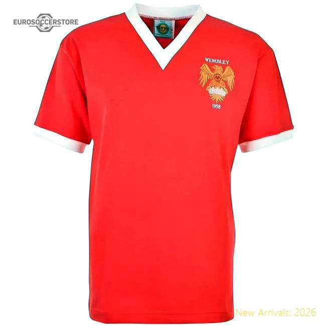 Manchester Reds 1958 FA Cup Final Retro Shirt-Vantage Point Soccer