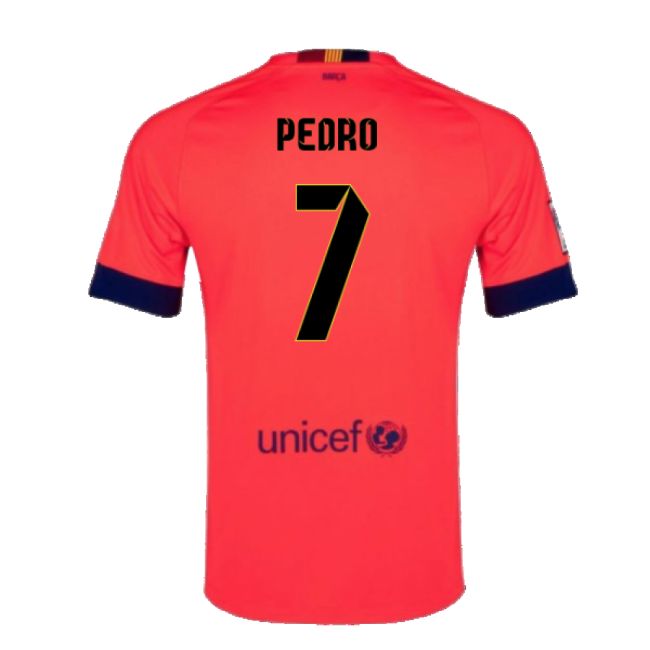 Barcelona 2014-15 Away Shirt ((Excellent) L) (Pedro 7)-Vantage Point Soccer
