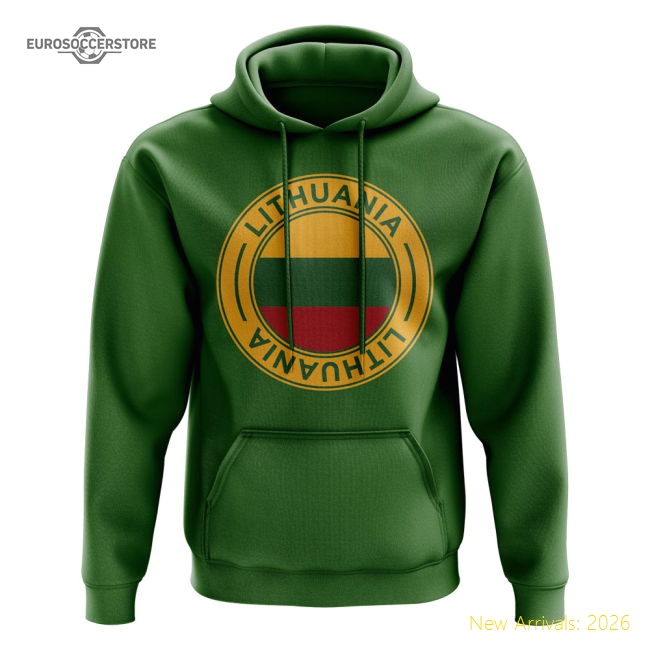 Lithuania Football Badge Hoodie (Green)-Vantage Point Soccer