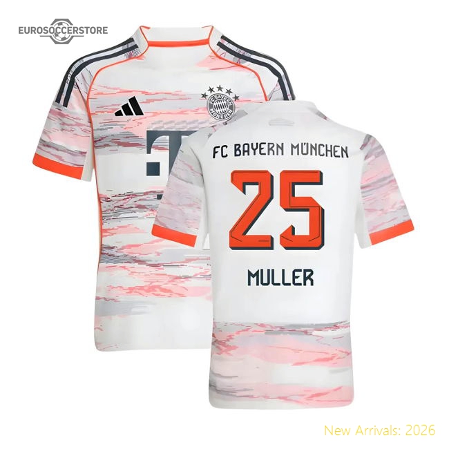 2025-2026 Bayern Munich Away Shirt (Kids) (Muller 25)-Vantage Point Soccer