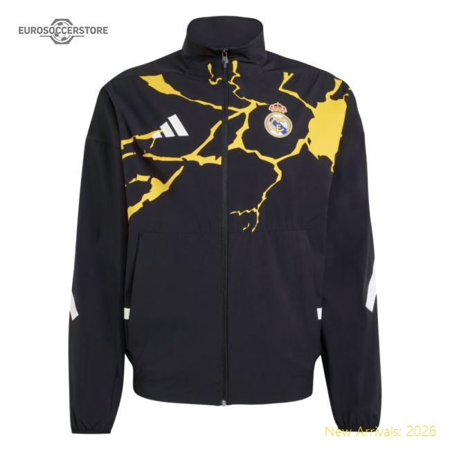 2026-2027 Real Madrid Anthem Jacket (Black)-Vantage Point Soccer