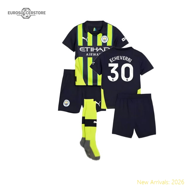 2024-2025 Man City Away Mini Kit (Echeverri 30)-Vantage Point Soccer