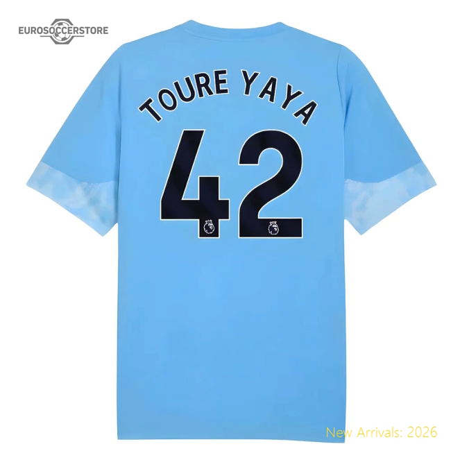 2025-2026 Man City Training Jersey (Light Blue) - Kids (Toure Yaya 42)-Vantage Point Soccer