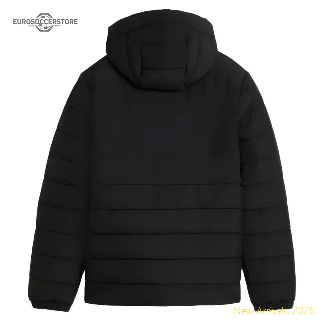 2025-2026 Man City Hooded Padded Coat (Black) - Kids-Vantage Point Soccer