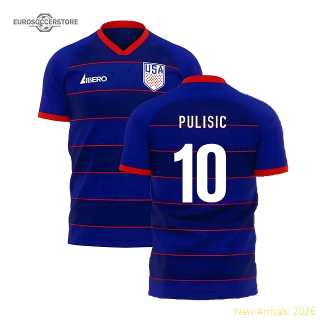 United States 2025-2026 Away Concept Football Kit (Libero) (PULISIC 10)-Vantage Point Soccer