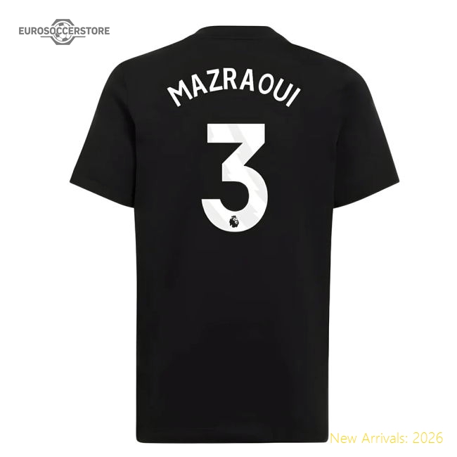 2025-2026 Man Utd EU Training Tee (Black) (Mazraoui 3)-Vantage Point Soccer