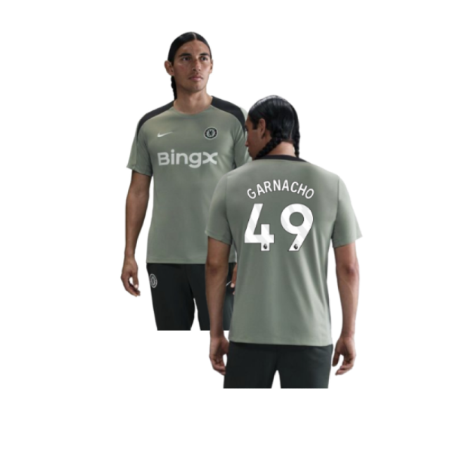 2025-2026 Chelsea Strike Training Shirt (Jade Green) (Garnacho 49)-Vantage Point Soccer