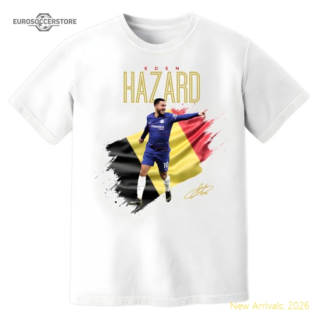 Eden Hazard Chelsea Celebration T-Shirt (White)-Vantage Point Soccer