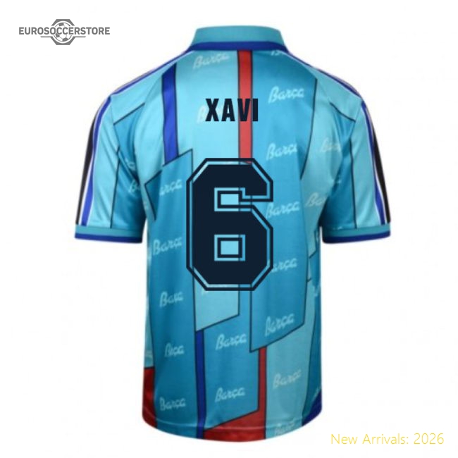 Score Draw Barcelona 1997 ECWC Final Retro Football Shirt (XAVI 6)-Vantage Point Soccer