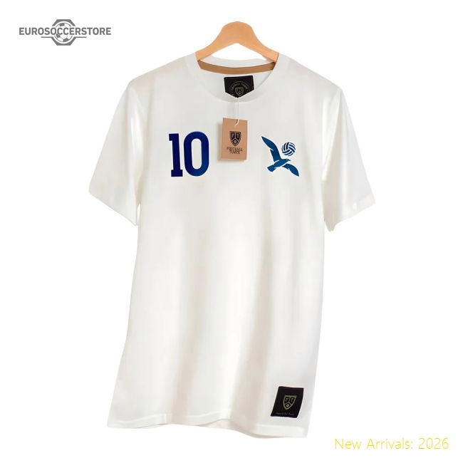 The Seagull 10 Retro Football Tee (White)-Vantage Point Soccer