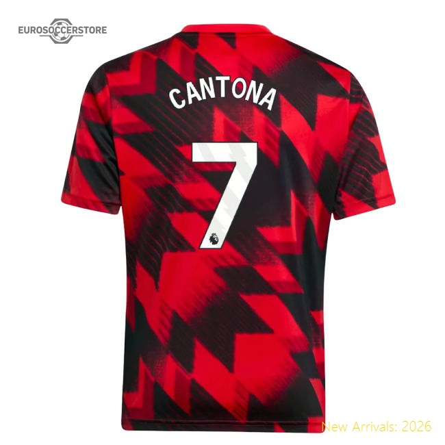 2025-2026 Man Utd Pre-Match Shirt (Red) - Kids (Cantona 7)-Vantage Point Soccer