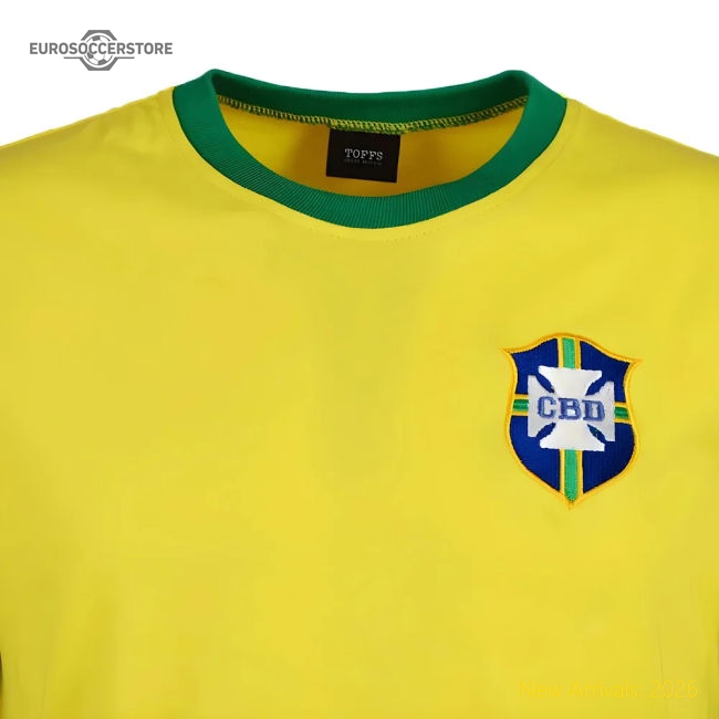 Brazil 1970's World Cup Retro T-Shirt - Yellow/Green-Vantage Point Soccer
