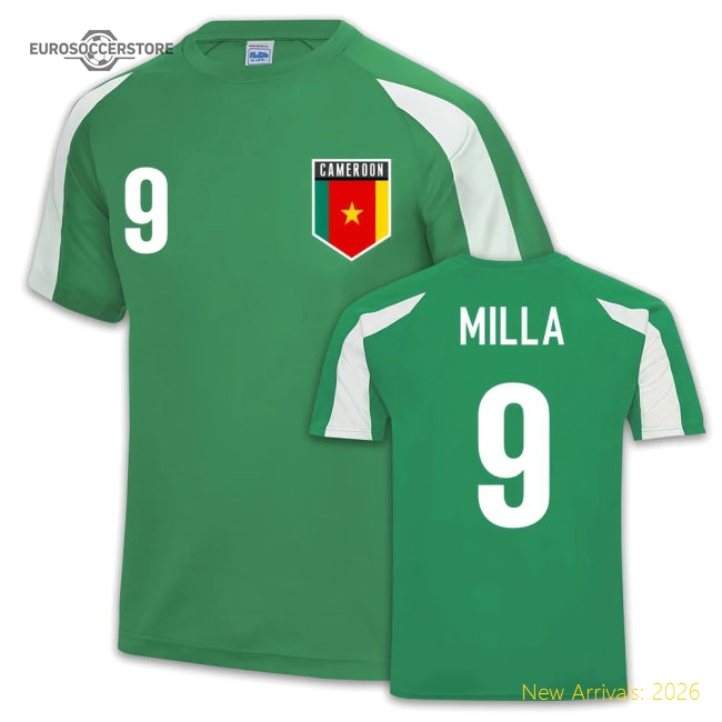 Cameroon Sports Training Jersey (Roger Milla 9)-Vantage Point Soccer