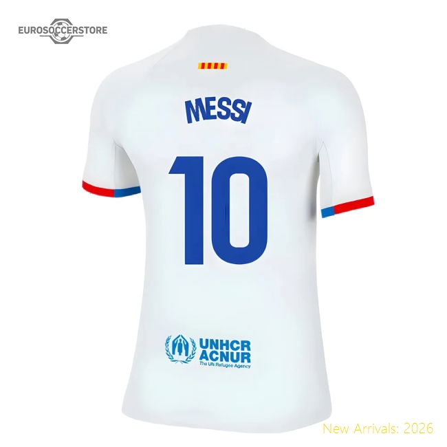 2023-2024 Barcelona Away Shirt (Kids) (Messi 10)-Vantage Point Soccer