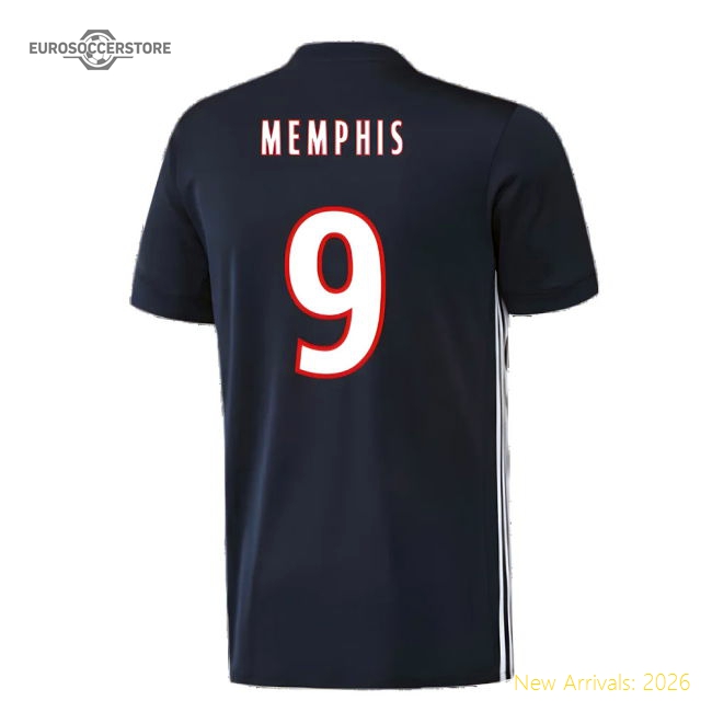Lyon 2017-18 Away Shirt ((Excellent) L) (Memphis 9)-Vantage Point Soccer