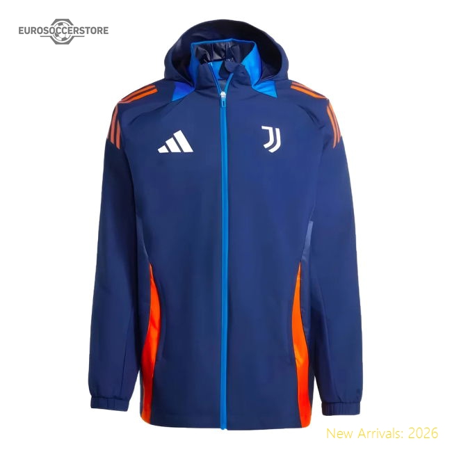 2024-2025 Juventus Rainjacket (Navy)-Vantage Point Soccer