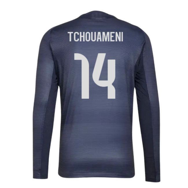 2025-2026 Real Madrid Authentic Long Sleeve Away Shirt (Tchouameni 14)-Vantage Point Soccer