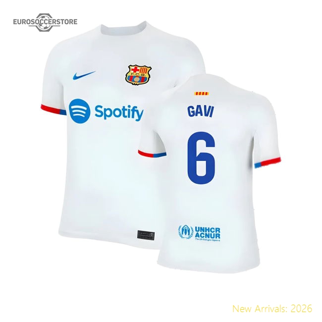 2023-2024 Barcelona Away Shirt (Kids) (Gavi 6)-Vantage Point Soccer