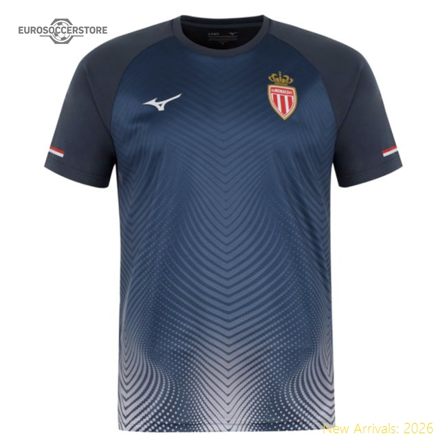 2025-2026 AS Monaco Training Shirt (Dark Slate) (Your Name)-Vantage Point Soccer