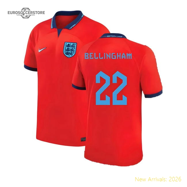 2022-2023 England Away Shirt (Bellingham 22)-Vantage Point Soccer