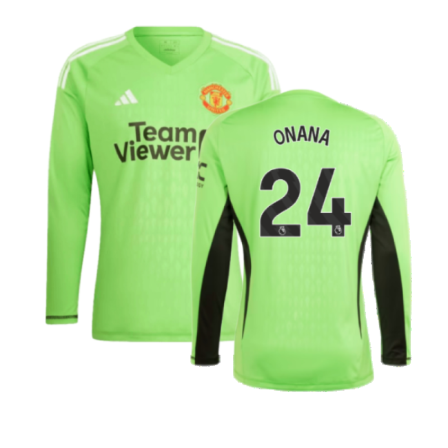 2023-2024 Man Utd Home Goalkeeper Shirt (Solar Green) (Onana 24)-Vantage Point Soccer