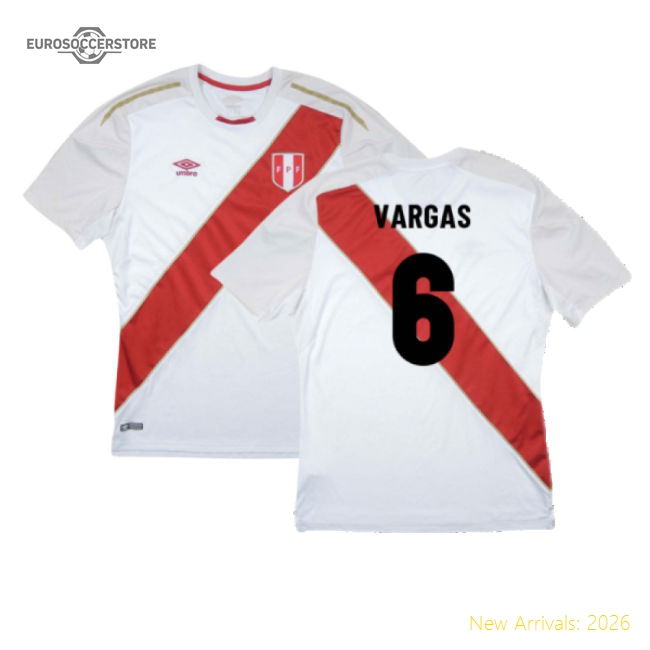 Peru 2018-19 Home Shirt ((Good) S) (Vargas 6)-Vantage Point Soccer