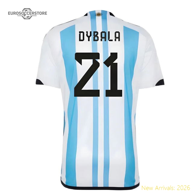 Argentina 2022 World Cup Winners Home Shirt (DYBALA 21)-Vantage Point Soccer