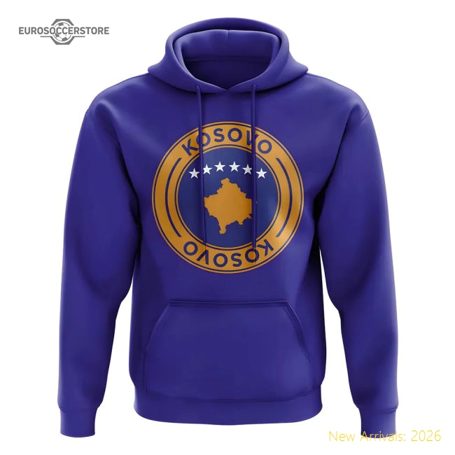 Kosovo Football Badge Hoodie (Royal)-Vantage Point Soccer