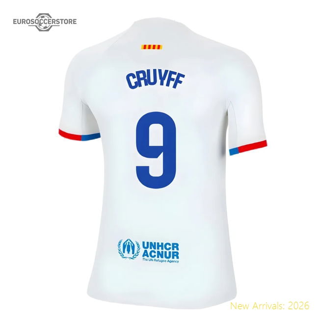 2023-2024 Barcelona Away Shirt (Kids) (Cruyff 9)-Vantage Point Soccer