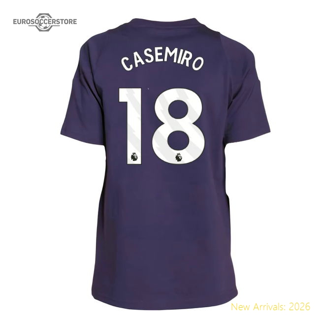 2025-2026 Man Utd Training Tee (Aurora Plum) - Kids (Casemiro 18)-Vantage Point Soccer