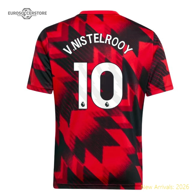 2025-2026 Man Utd Pre-Match Shirt (Red) - Kids (V.Nistelrooy 10)-Vantage Point Soccer