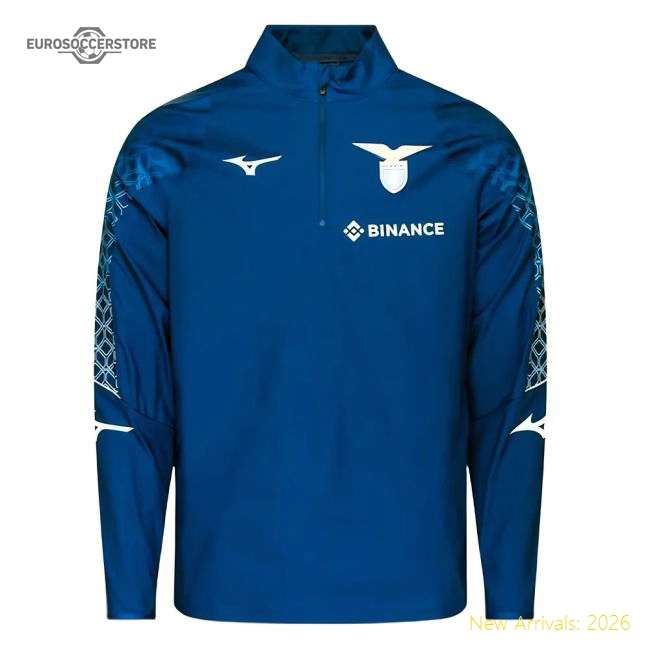 2023-2024 Lazio Pre-Match Half Zip Midlayer (Royal)-Vantage Point Soccer